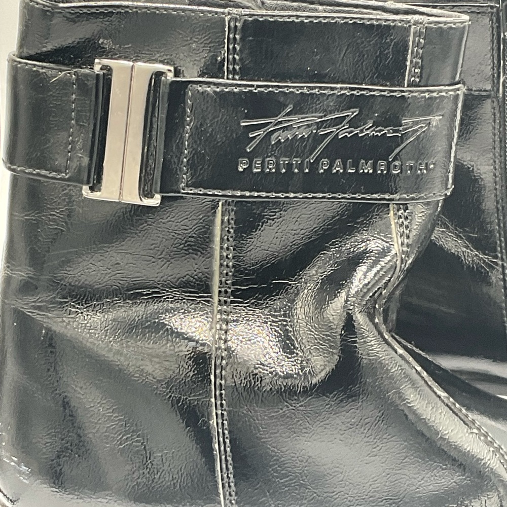 “PERTTI PALMROTH” Black Patent Ankle Boots Made In Finland. - Picture 3 of 16